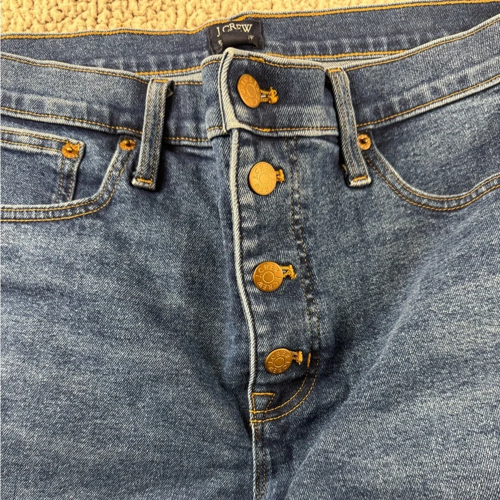 J. Crew Essential Straight Button Fly Blue Jeans size 32 - Picture 2 of 8